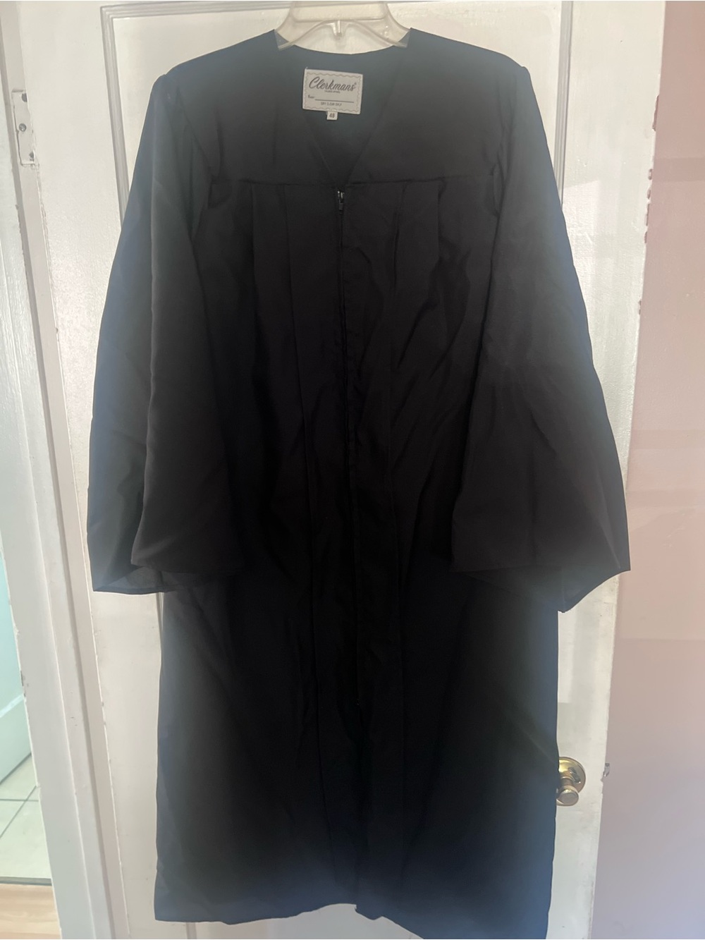 Unisex Black Zip-Front Graduation Gown and Cap